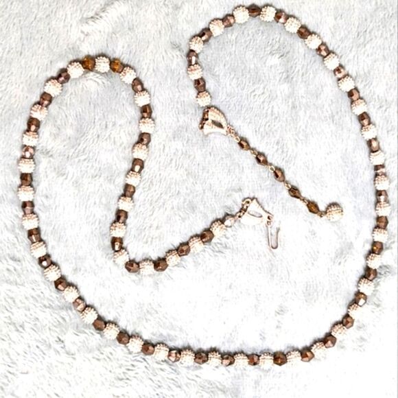 Vintage Trifari Crown 1962 White Rhodium Beaded Necklace "Electra Collection" - Picture 5 of 15